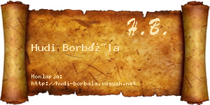 Hudi Borbála névjegykártya